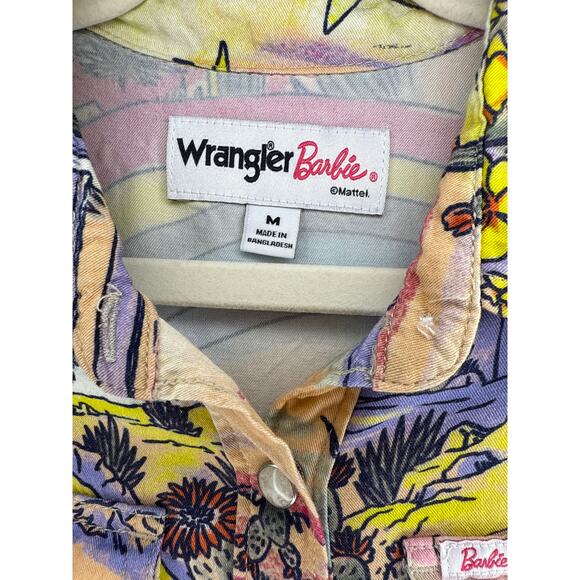 Wrangler Barbie Girls Printed Long Sleeve Snap Dress Medium - Picture 2 of 8